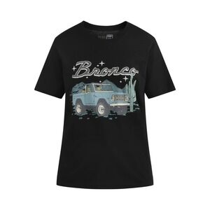 Licensed Ford Bronco Desert Women's Black Glitter Tee T-Shirt Black SMALL 4-6